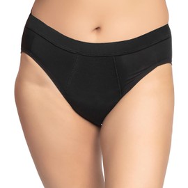 4period Period Underwear for Women & Teens; Comfortable, Breathable, No Side Leaks, Heavy Absorbency (1 Black, Medium)