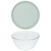 Pyrex 7402 6-Cup Sculpted Glass Mixing Bowl and 7402-PC 6/7-Cup