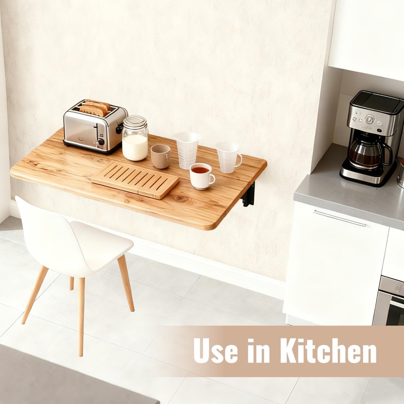 CHZHWFDC Wall Mounted Folding Table, 15.7"x31.5", 100 LBS Load