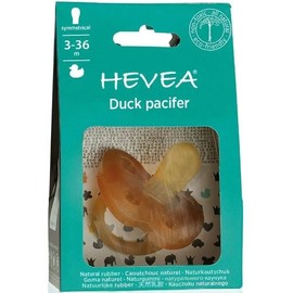 Hevea Natural Rubber Dummy Soother - Symmetrical 3 months+ Duck