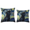 black Pug in Starry Night Painting Dog Mom Dad Throw