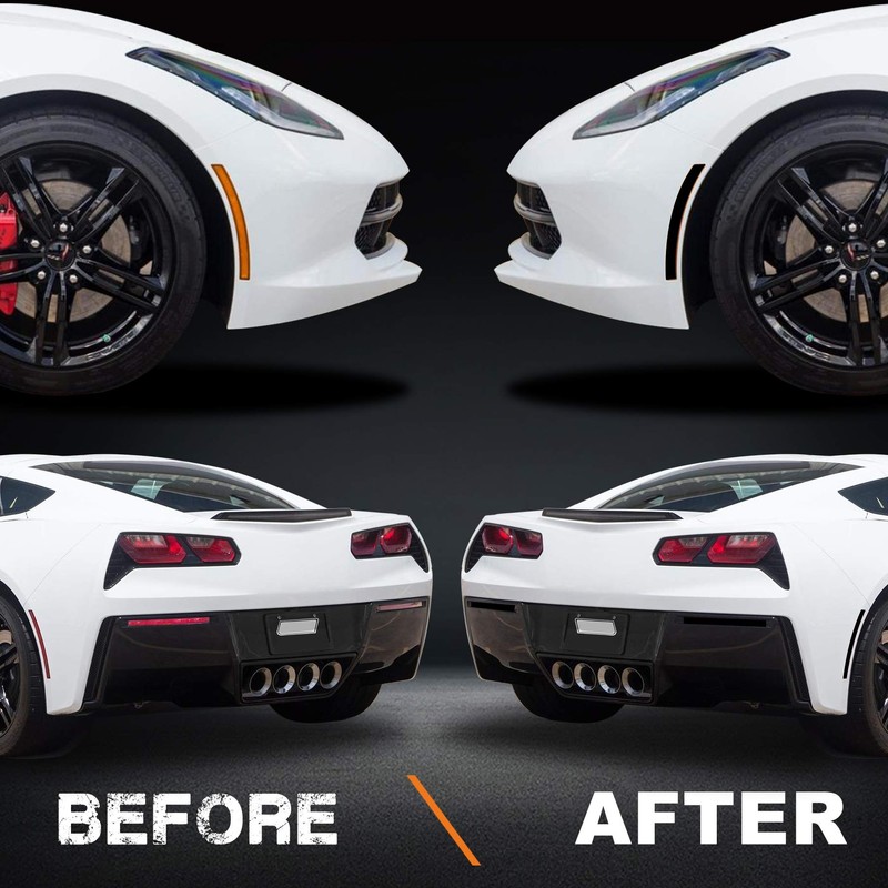 NDRUSH Blackout Side Marker Lights & Reflectors Vinyl Tint Film