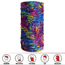 GOT Sports Multifunctional Tube Headwear - Works as Face Mask, Scarf, Neck Gaiter, Headband, Balaclava, Bandana - Breathable Microfiber Cloth - Running, Hiking, Fishing (Painting 05)