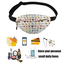 PXTIDY Wings Dragon Novel Gürteltasche, Geschenk, Drachenstämme für Drachenliebhaber, Darkstalker, verstellbare Tasche für Laufen, Wandern, beige, Einheitsgröße, Hüfttasche