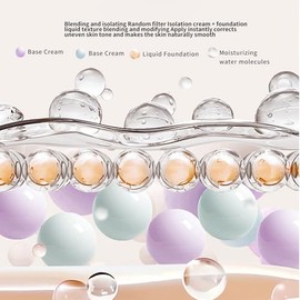 Blue Love Base De Maquillaje Líquida 2 En 1 Que Cambia De Color, Corrector De Color Hidratante Con Control De Grasa, Base De Maquillaje Para Antes Del Maquillaje, Base De Lavanda Púrpura 3,3 Onzas (P