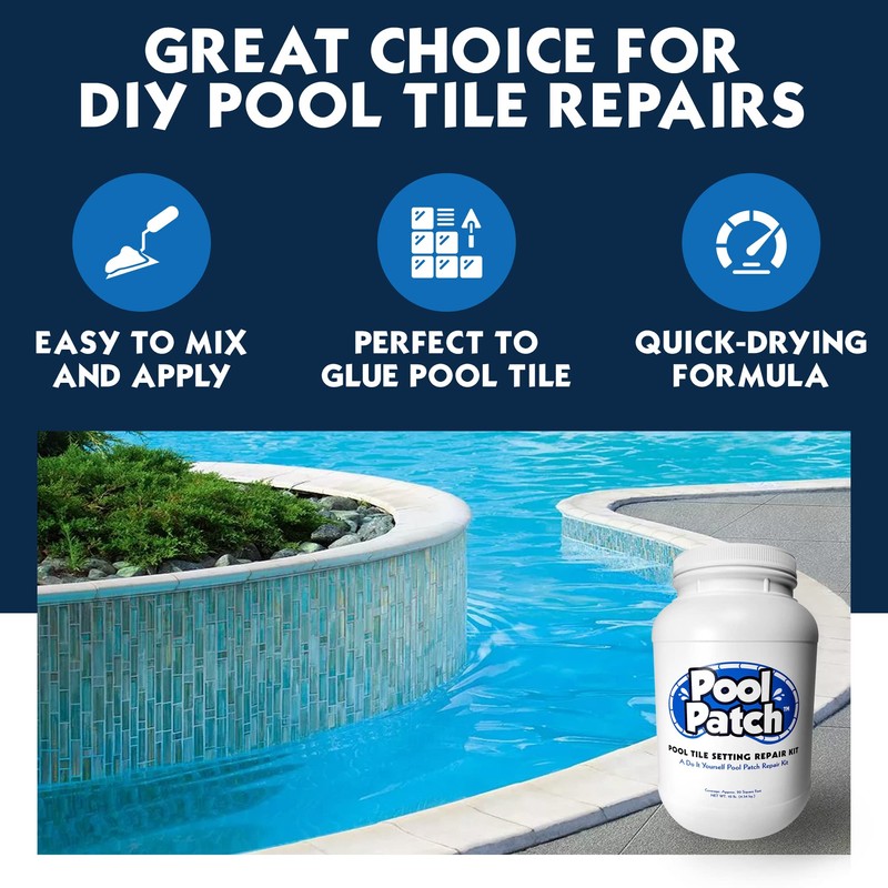 Pool Patch PTSRKG10 Gray Pool Tile Setting Repair Kit, 10-Pound