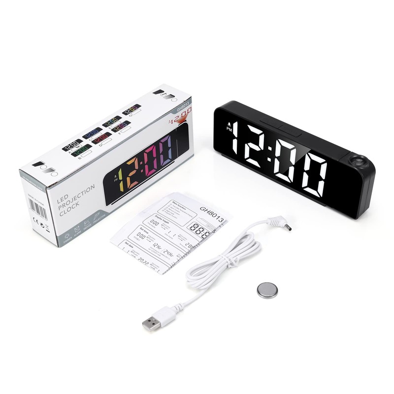Ankilo 180° Projection Alarm Clock, Newest Alarm Clock Bedside with