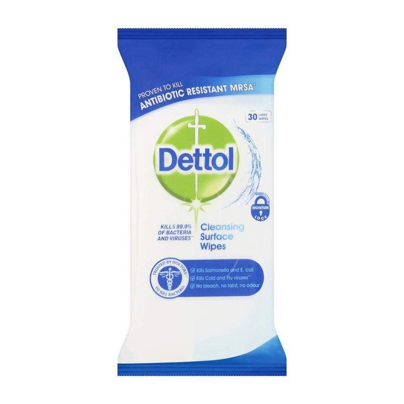 Dettol Anti - Bacterial Cleansing Surface, 30 Wipes