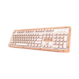 Azio Retro Classic USB (Posh) - USB Wired Leather Vintage Backlit Mechanical Keyboard for PC/Mac (MK-RETRO-L-02-US)