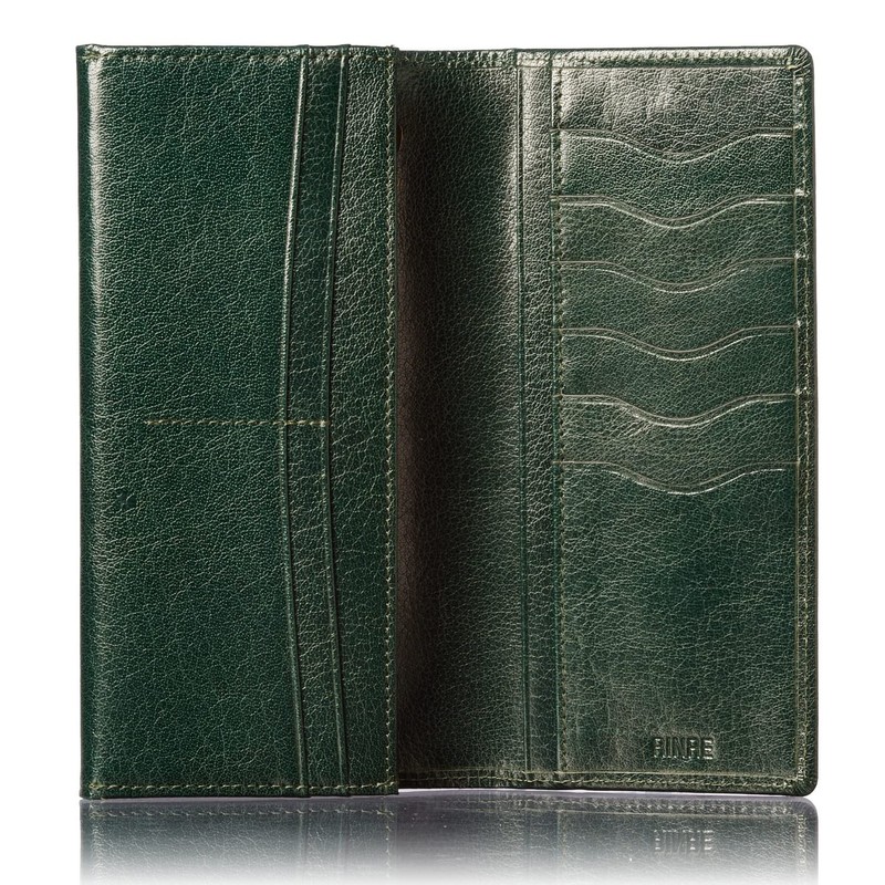 Rinle Men's Long Wallet, Genuine Leather, Bifold Wallet, Thin YKK