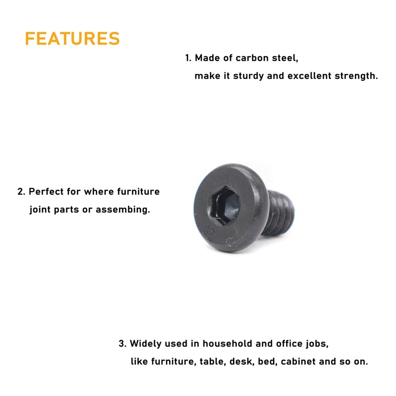 binifiMux 80pcs 1/4"-20 Black Hex Socket Cap Screws and 1/4"-20