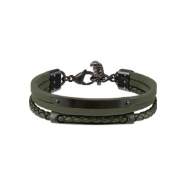 Breil BRACELET-B MIX-1 Collection Leather and Steel Bracelet for Men, Stainless Steel Leather, No Gemstone