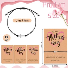 Sanixin 12 Set Mothers Day Bracelets Christian Mother's day Gift Bulk Mother's day Gift Bulk for Church Cross Bracelet for Women Mom Church Gifts, One Size, Alloy, alloy