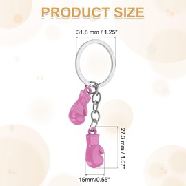 PATIKIL Boxing Keychain, 2 Pcs Mini Cute Boxing Gloves Key Chain Sport Pendant Key Ring Bag Backpack Decor for Men Women Party Gifts Favors, Pink