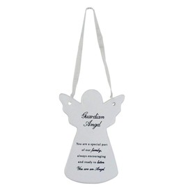 HOX Guardian Angel Nan, Wall Hanging Ribbon, Meaningful Plaque Keepsake, for House Warming, Christmas, New Year-Ceramic, See description, One Size