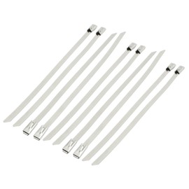 IIVVERR 10 Pcs Self Locking 5.9" Long 4.6mm Wide Stainless Steel PVC Sprayed Cable Ties (10 piezas de bloqueo automático de 5.9' 'Sujeciones de cable de PVC de acero inoxidable ancho de 4.6 mm de anch