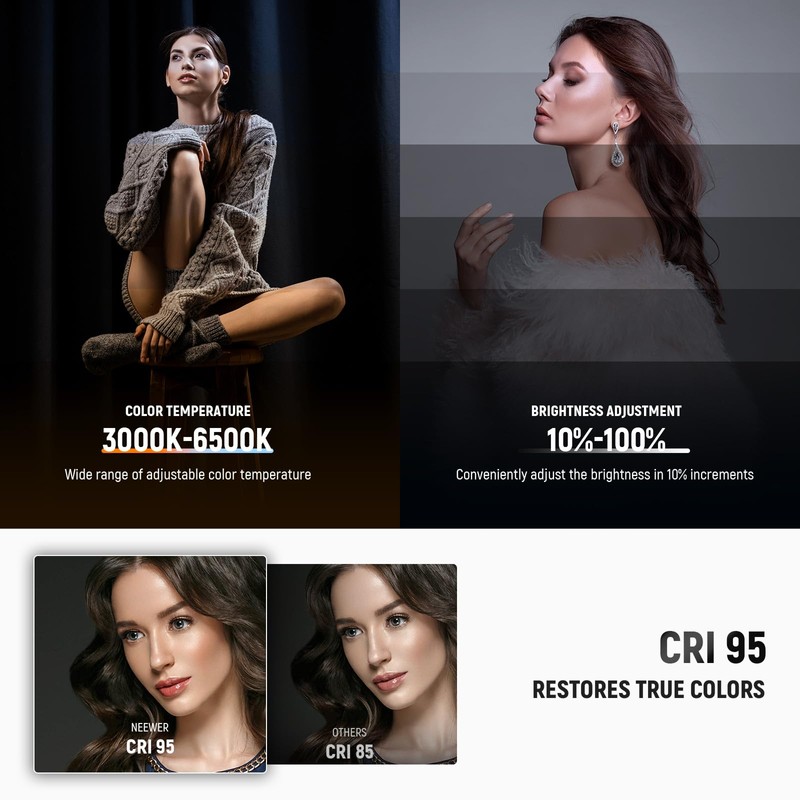NEEWER BASICS 18W 7" Desktop Ring Light with Stand Folding