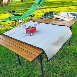 100 x 120 cm Fireproof Underlay Garden Fire Pit Grill Mats Fire Bowl Mat Fireproof BBQ Mat for Floor Patio Deck Lawn Camping (Silver 50 x 80 cm)
