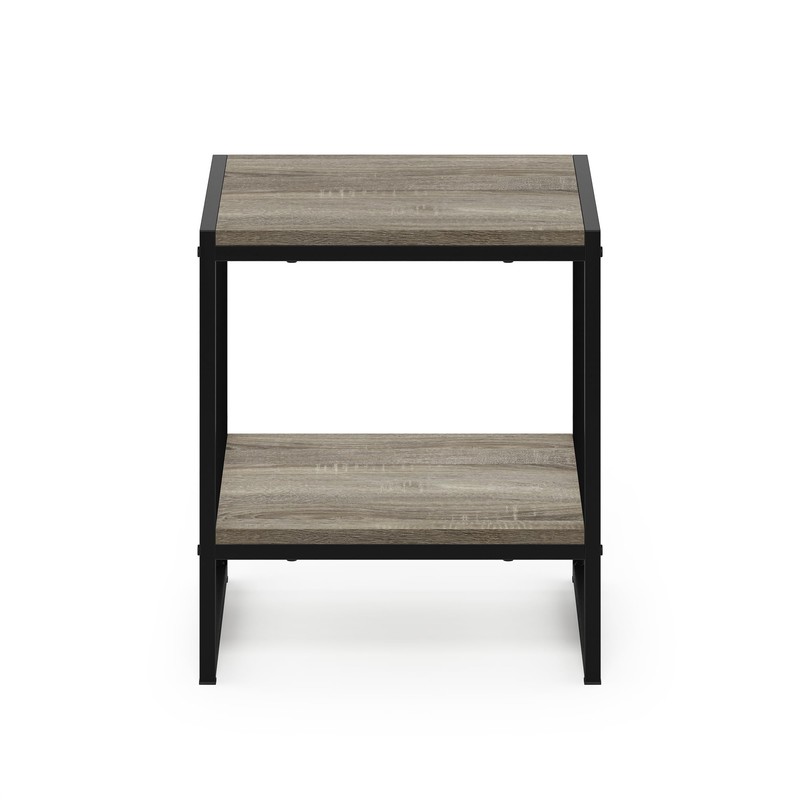 Furinno FM19122GYW Camnus Modern Living 2-Tier End Table, French Oak