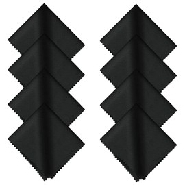 Glasses Cleaning Cloths – Pack of 8 Microfibre Cloths, 15 x 18 cm Glasses Cleaning Cloth, Lint-Free Microfibre, Display Cloth for Cleaning Glasses, Smartphone, Camera (Black)