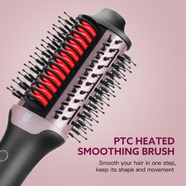 Thermal Brush, Blowout Express Negative Ion Thermal Round Brush Creates Blowout Look Makes Hair Shinier & Smoother, Dual Voltage, Easy to Use