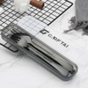 GARFTAI Portable travel utensils set with case. 4Pcs Stainless teel