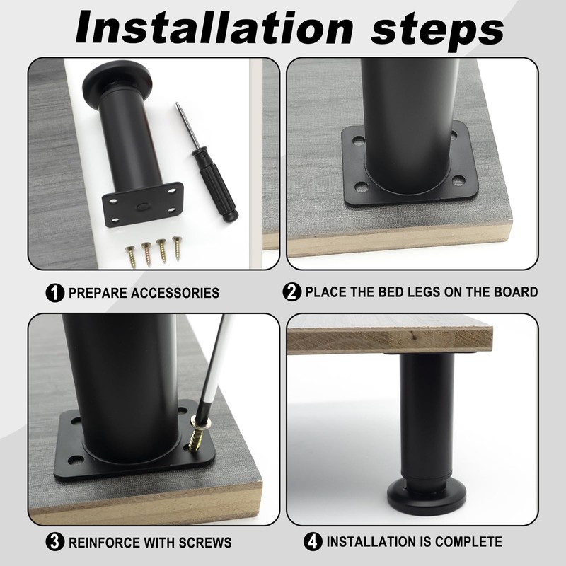 Furniture Adjustable Legs, Metal Bed Support Leg Central Slat Frame