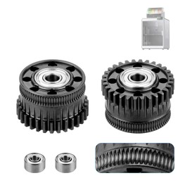 Black K2 Extruder Gear (2 pcs) K2 Plus Extruder xirbbo Upgrade Gears Kit All Metal Filament Drive Extruder Gear for K2 Plus 3D Printer Accessories Parts