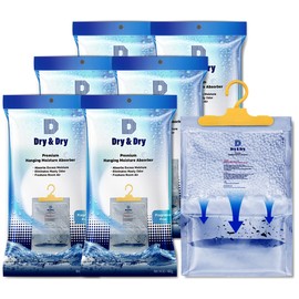 Dry & Dry Moisture Absorbers Dehumidifiers for Home, Basement, Bedroom, Small Dehumidifiers - Moisture Absorbers - White - 6 Packs (14 ounce/pack)