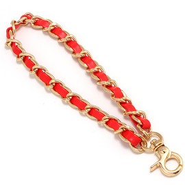 TENOC Metal Phone Wrist Strap, Universal Cellphone Lanyard with Tether Tab,Hands-Free Wristlet Bracelet, Anti Theft Phone Chain for Women, Red