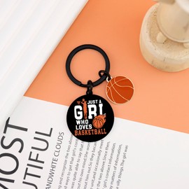 UIWIHHP Basketball Gifts for Girls Basketballs Keychain Gifts for Teen Girls Friend Sister Daughter Unique Birthday Gift for Women Basketballs Stuff Just A Girl Who Loves Basketball Keyring