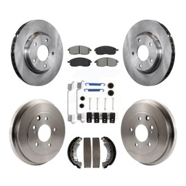 Transit Auto Front Rear Disc Brake Rotors Semi-Metallic Pads And Drum Kit (7Pc) Replacement For Nissan Sentra K8S-102404