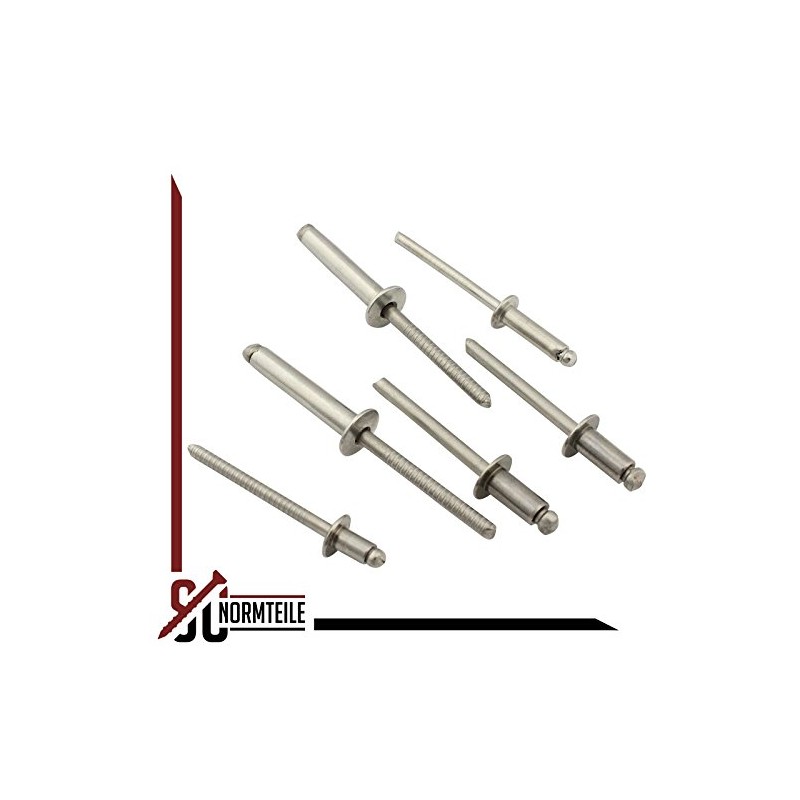Blind rivets with flat head, 4 x 6 mm, pack