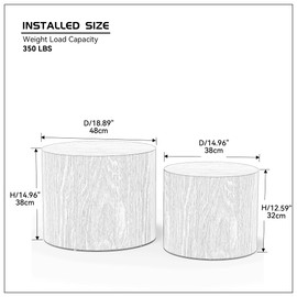 DREAMODERN Black Round Nesting Coffee Table Set of 2, Modern Wood Side Table Full Assembly for Small Space Living Room Apartment - Black