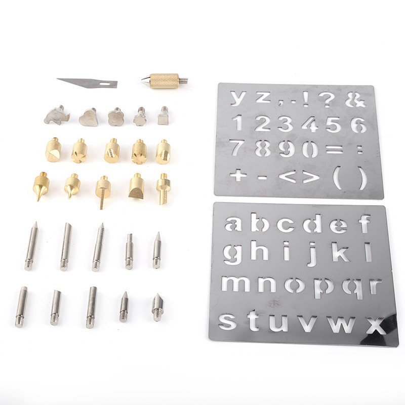 1 Set Pyrography Wood Working and Soldering Tips Alphabet Numbers