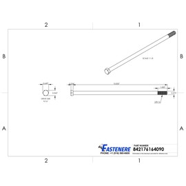 3/8-16 x 10" Hex Head Cap Screw Bolts, External Hex Drive, Stainless Steel 304, Partially Threaded, Stainless Steel, Quantity 5