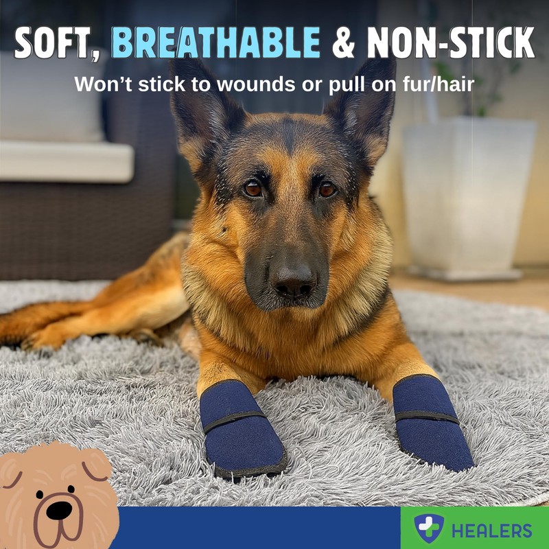 Healers Gauze Insert Bandages for Dog Booties – Non-Stick Paw