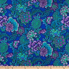 Kaffe Fassett Collective Cloisonne Blue, Fabric by The Yard