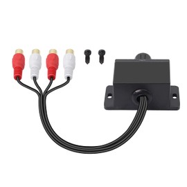 XMSJSIY - driver universal de nivel RCA, amplificador de audio para coche, ajustador de audio RCA, control de volumen y cable para coche, motocicleta, altavoces de cine en casa