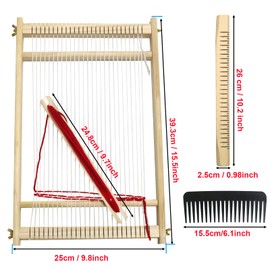 Weaving Loom Kit,Wooden Multi-Craft Weaving Loom Tapestry Loom Large Frame 9.85x 15.5inch,DIY Hand-Knitting Weaving Machine with Loom Stick Bar for Kids, Adult and Beginners Handcraft Loom