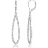 Silver Plated Teardrop Dangle Earrings for Women - Cubic Zirconia