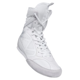 CORE Boxing Shoes - Lightweight Boxing Shoes for Men & Women - Boxing Training Shoes with High Support – High Traction Boxing Boots - Breathable Lace Up Boxer Shoes – Mens Kickboxing Shoes White