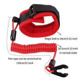 Boat Kill Switch Lanyard Wrist Strap, Adjustable Safety Outboard Kill Switch Lanyard Wrist Strap Engine Cut Off Stop Floating Wristband for Boats Motorboats Accessories