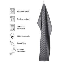 Vaily Premium Tea Towels Pack of 10 - Dry Towels Made of 100% Cotton Super Absorbent - Oeko-Tex Certified - 70 x 45 cm Black