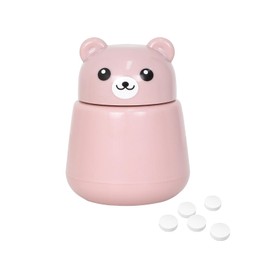 Grinding Tablets, Bear Pulveriser Pills, Rotating Tablets Crushing Mortar, Portable Tablet Crusher, Tablets Crushing for Small and Large Medicines (Pink)