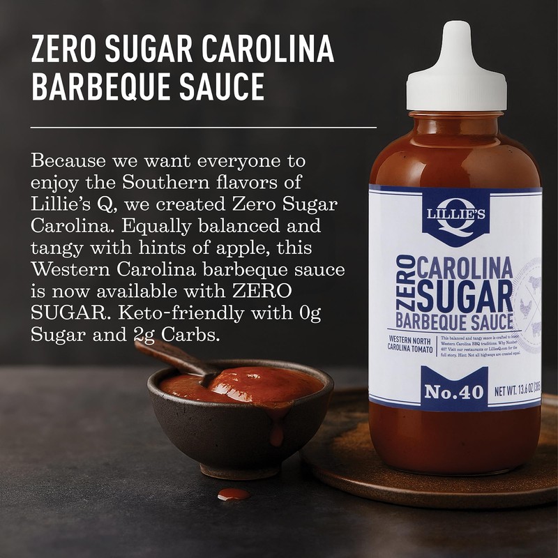 Lillie's Q - Zero Sugar Carolina BBQ Sauce, Gluten-Free, Non-GMO,