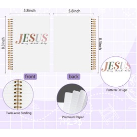 Welshower Jesus Christian Notebook Journal 5.5x8.3, Religious Scripture Bible Journaling Notebooks for Note Taking, Jesus the Way the Truth the Life Hardcover Spiral Notebook