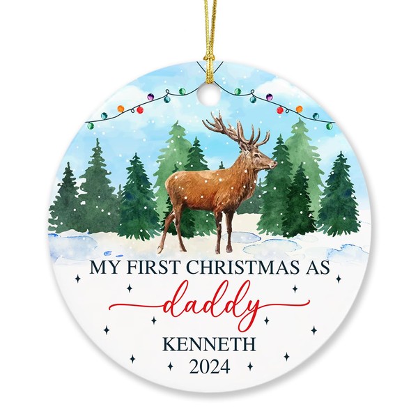 Personalized 1st Xmas As Daddy Ornament 2024, My First Christmas