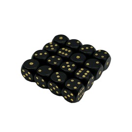 CRAFT CROWN Black Dice, Gold Letters, 16 Pieces, 0.5 inches (13 mm), Lightweight Type, Easy to Roll