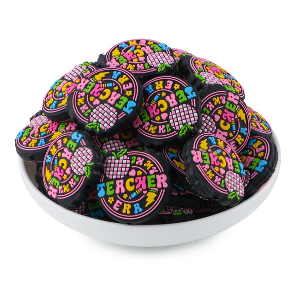 Lovymi 6PCS Teacher Silicone Focal Beads for Pens, Round Teacher
